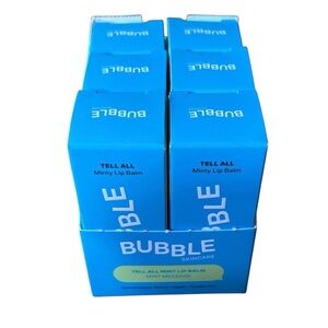 Bubble | Tell All Minty Lip Balm | Mint Message Bundle of 6 | Vegan Cruelty Free